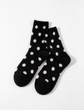 Ladies Cute Vintage Polka Dot Ribbed Slouch Crew Socks