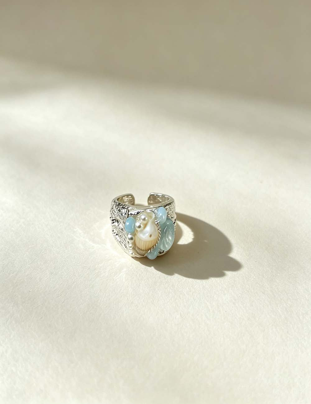 Ladies Coastal Seashell Starfish Beaded Statement Rings