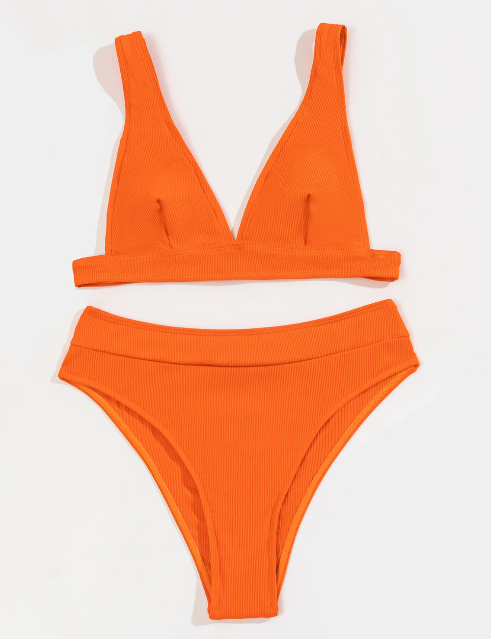 Ladies Triangle V-Neck 2PCS Bikini Set Swimsuit 8BK3WST316