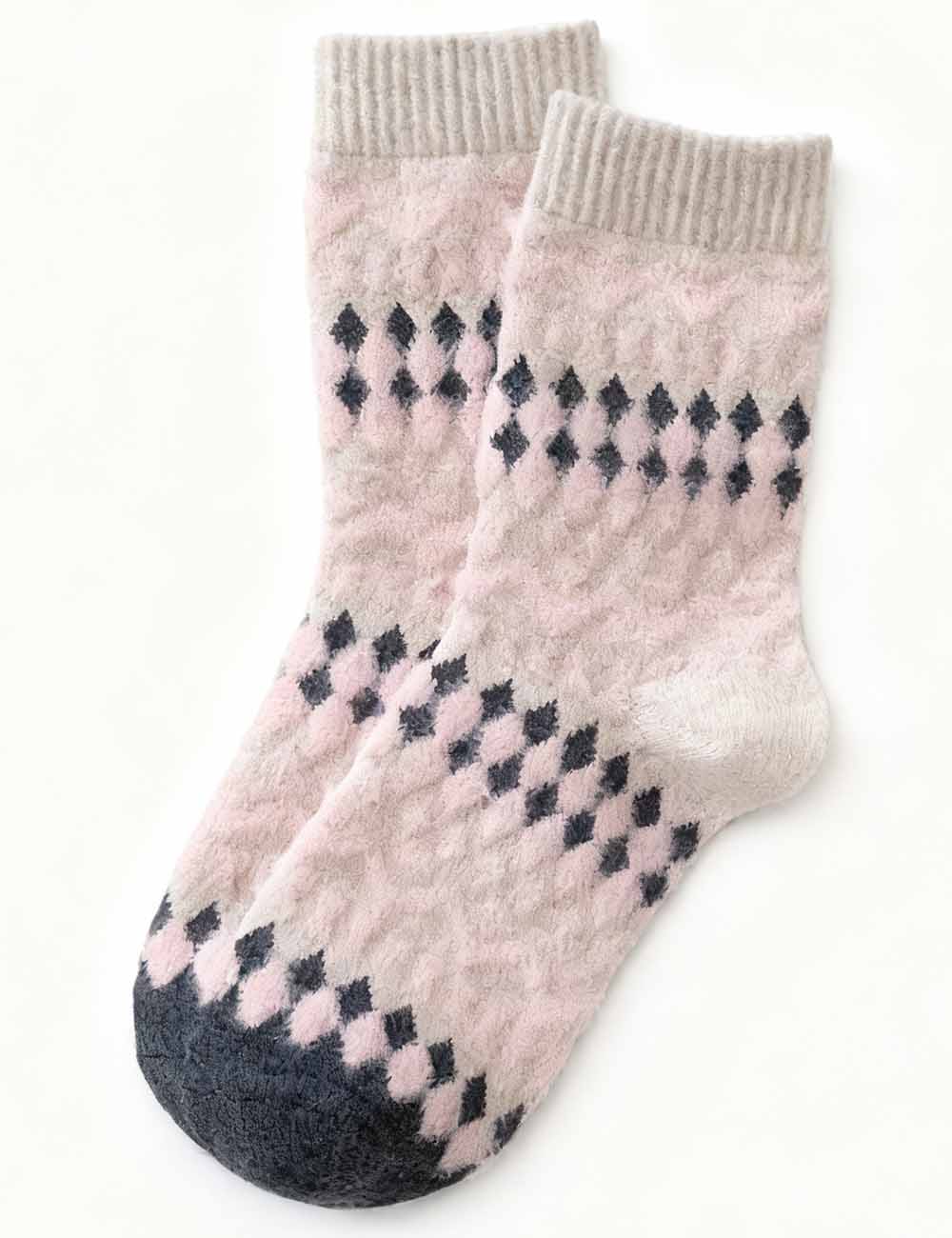 Ladies Cozy Warm Winter Bow Knit Midi Calf Socks