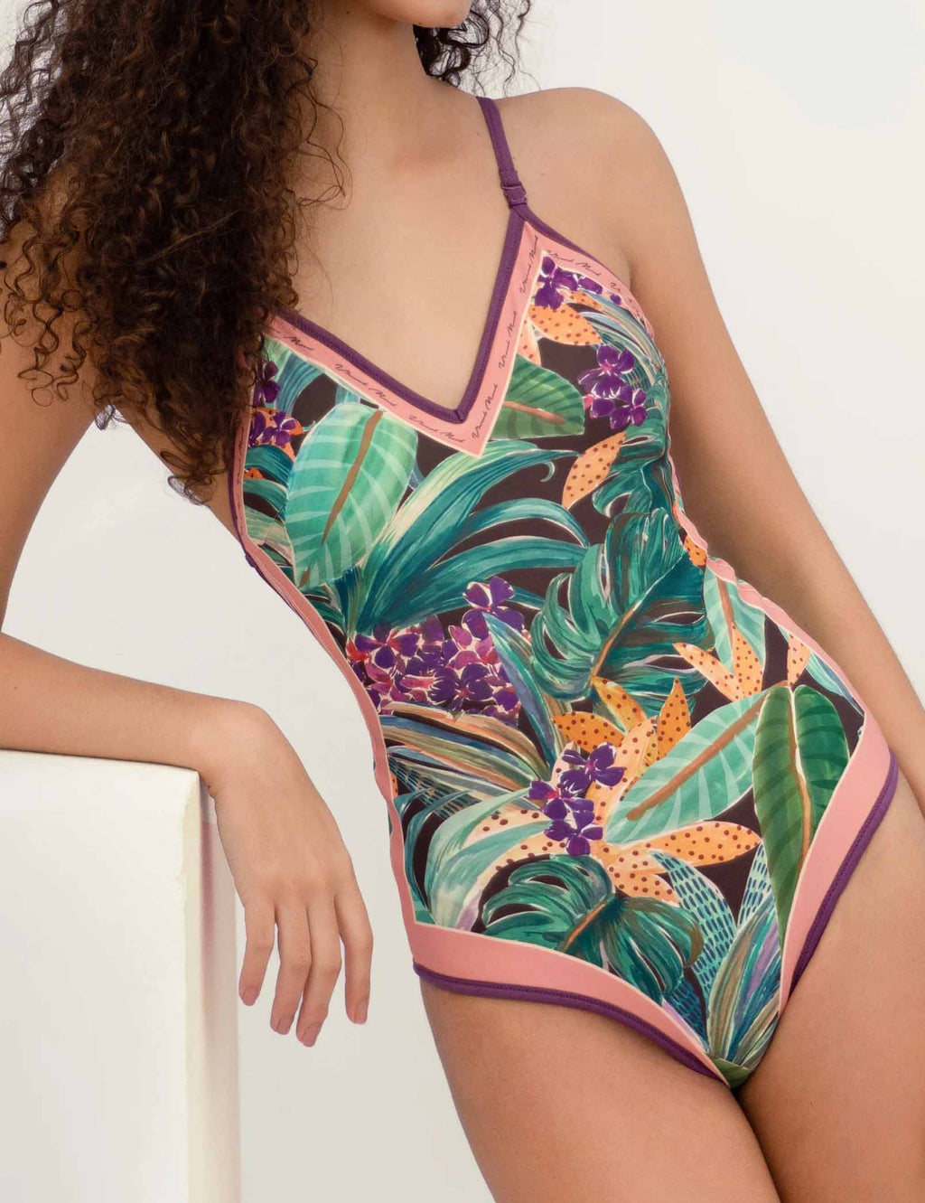Floral AB Side Reversible One Piece Swimwear SKSW40089T