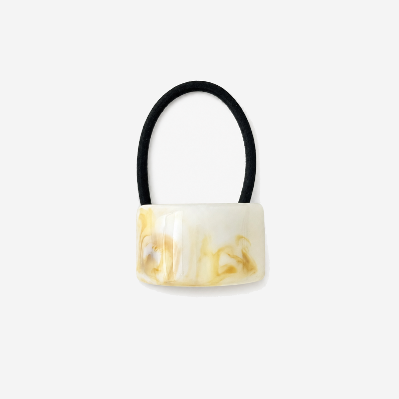 Ladies Minimalist Marble Acetate Rectangle Hair Tie