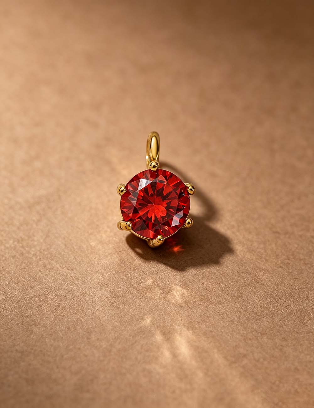 Ladies Minimalist Classic Round CZ Charm Pendant