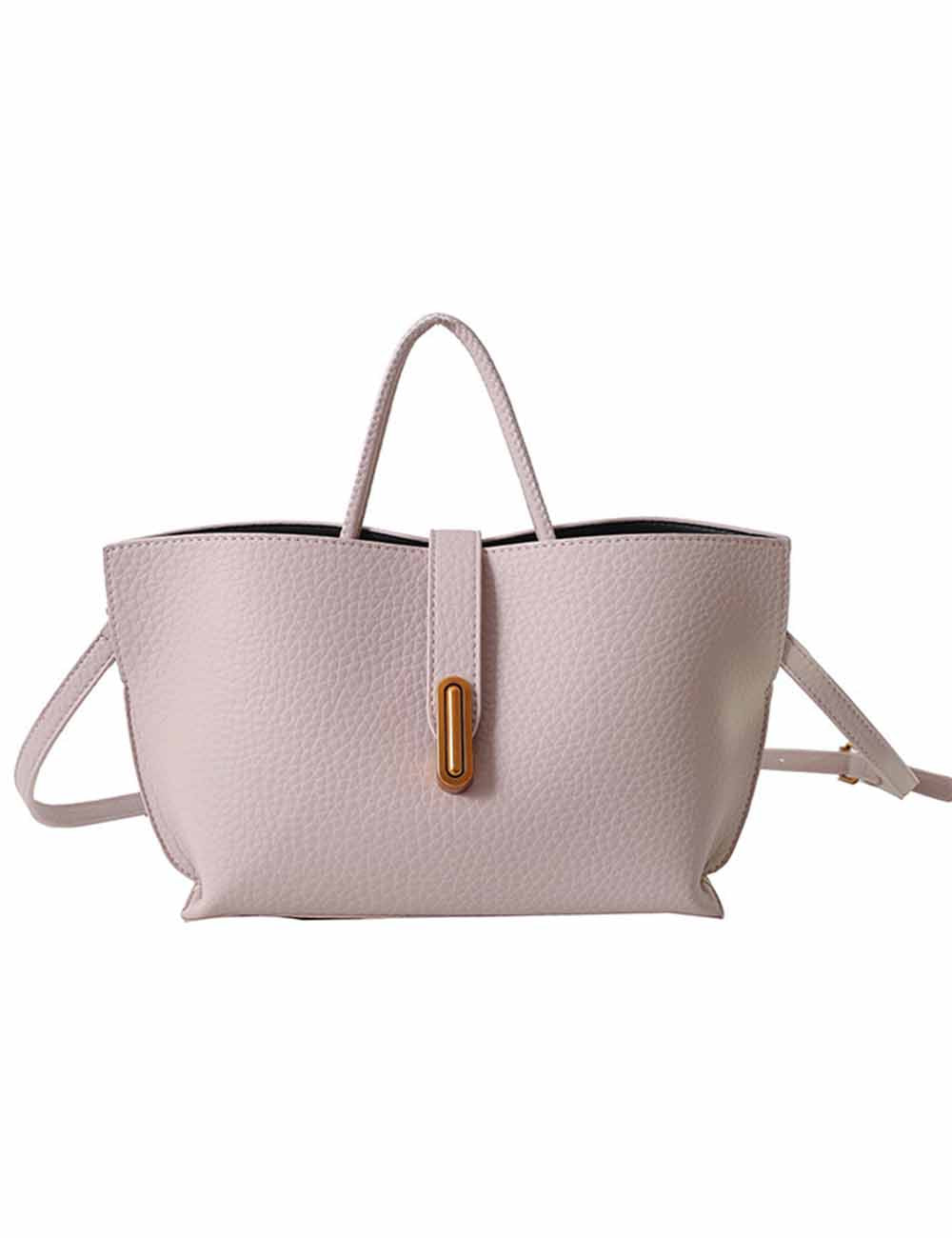 Ladies Chic Litchi Faux Leather Handbag Crossbody Tote Bag