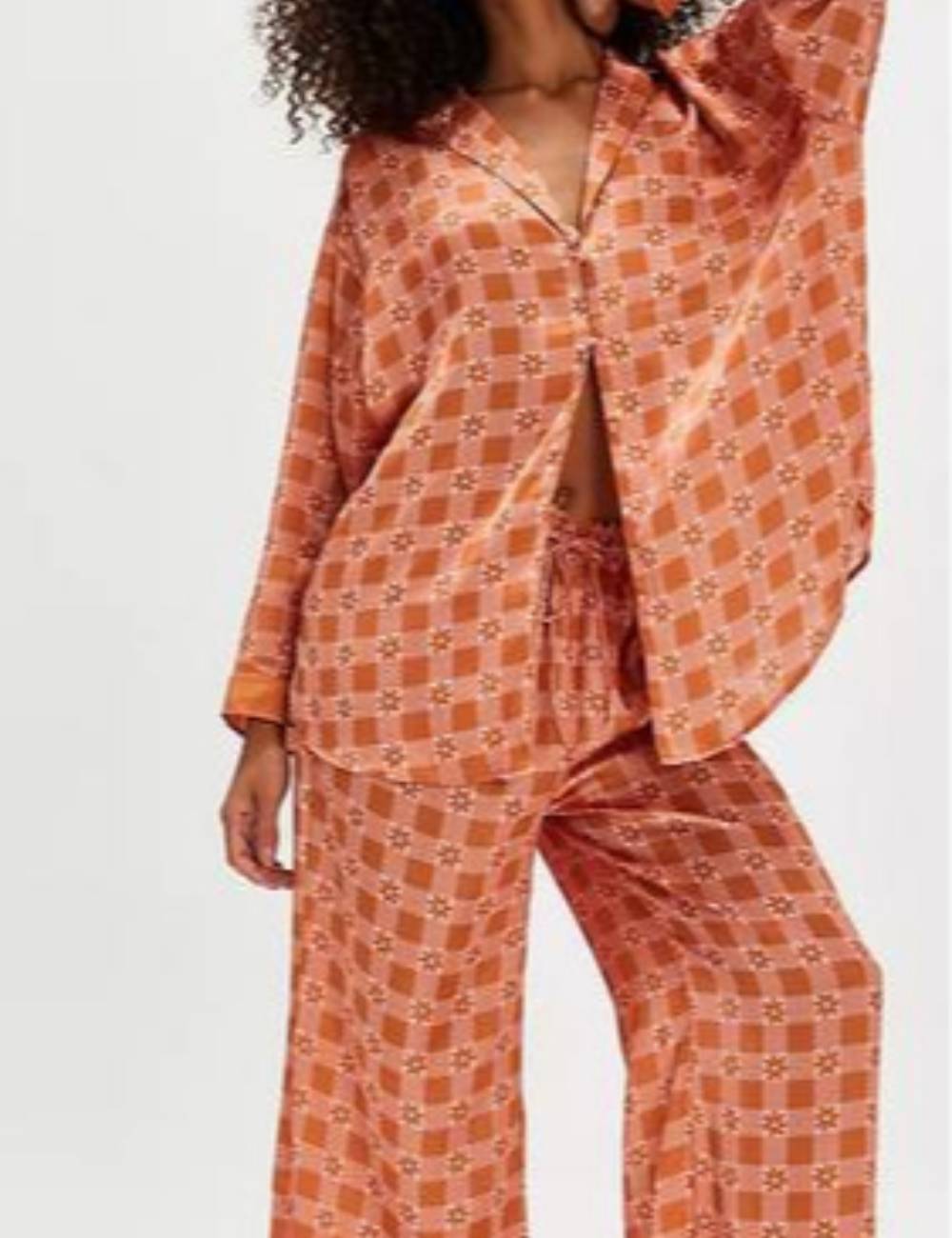 Ladies V-Neck Floral Print Top & Pants Set SKST51306
