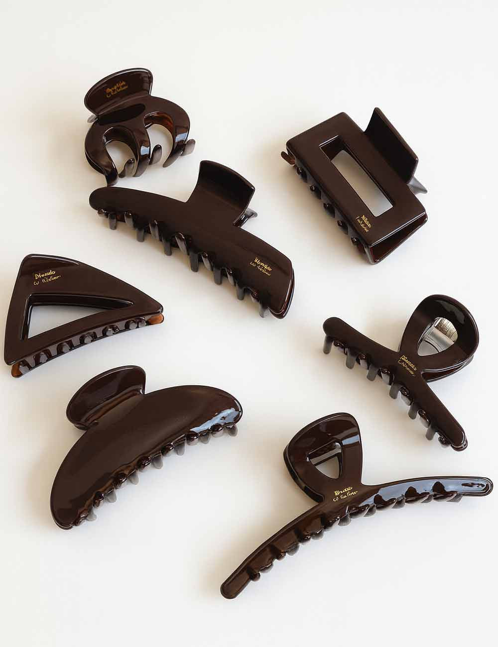 Ladies Minimalist Chocolate Acetate Triangle Claw Hair Clip