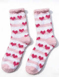 Ladies Valentine's Heart Cute Cozy Fuzzy Slipper Socks