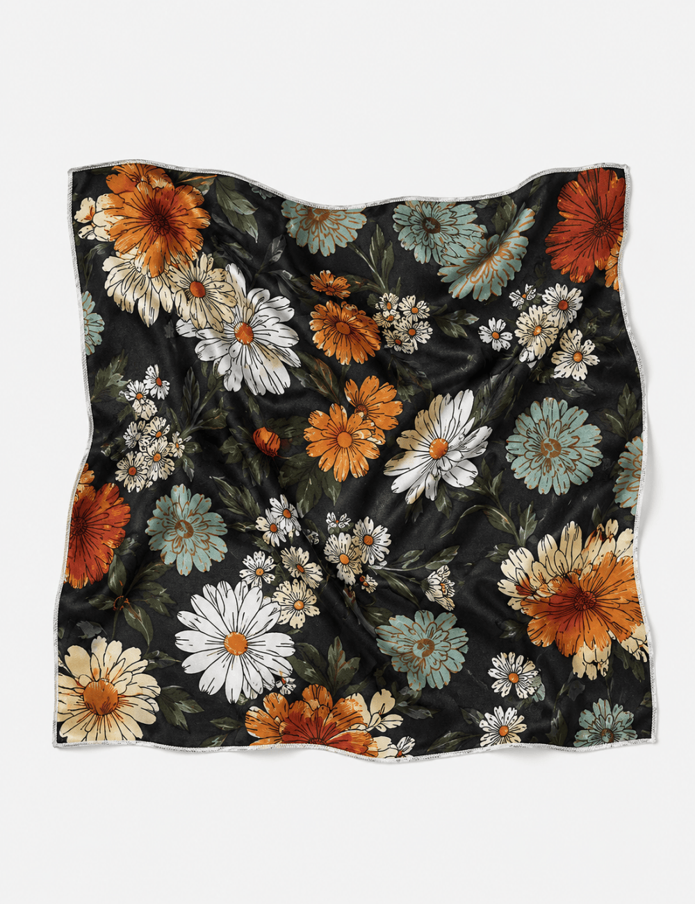 Ladies Casual Wild Daisy Cluster Bandana Scarf