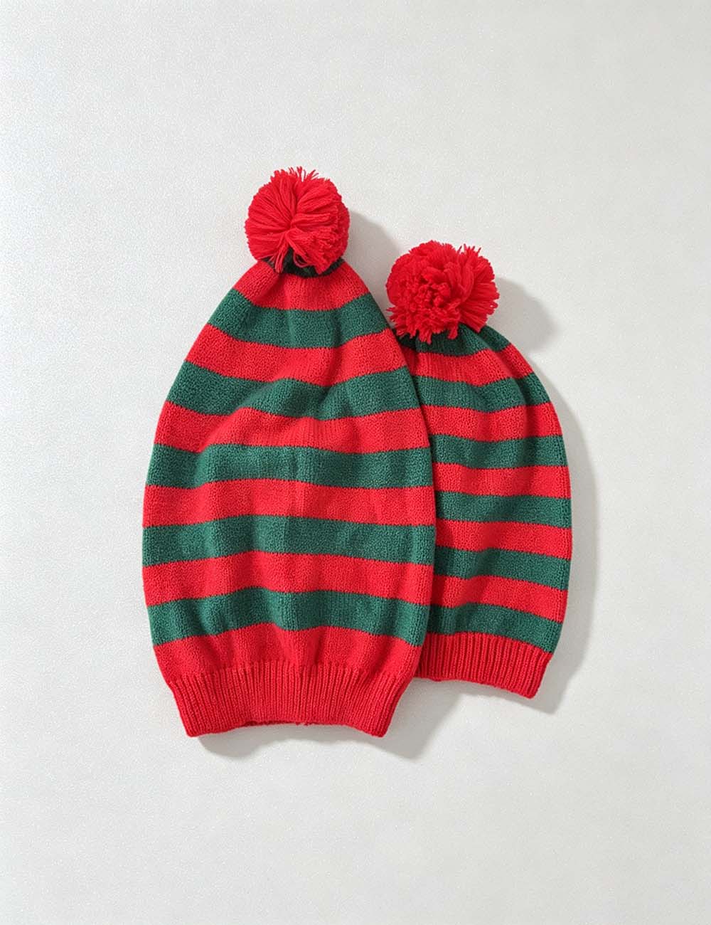 Ladies Holiday Casual Striped Pom Beanie Hat