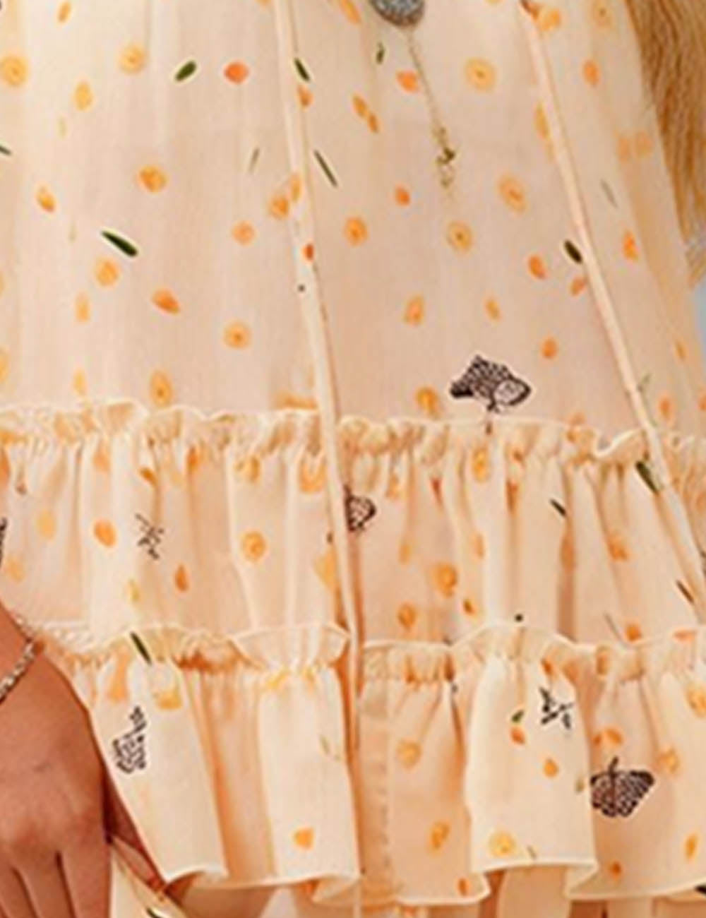 Ladies Floral Print Ruffle Blouse & Maxi Skirt Matching Set