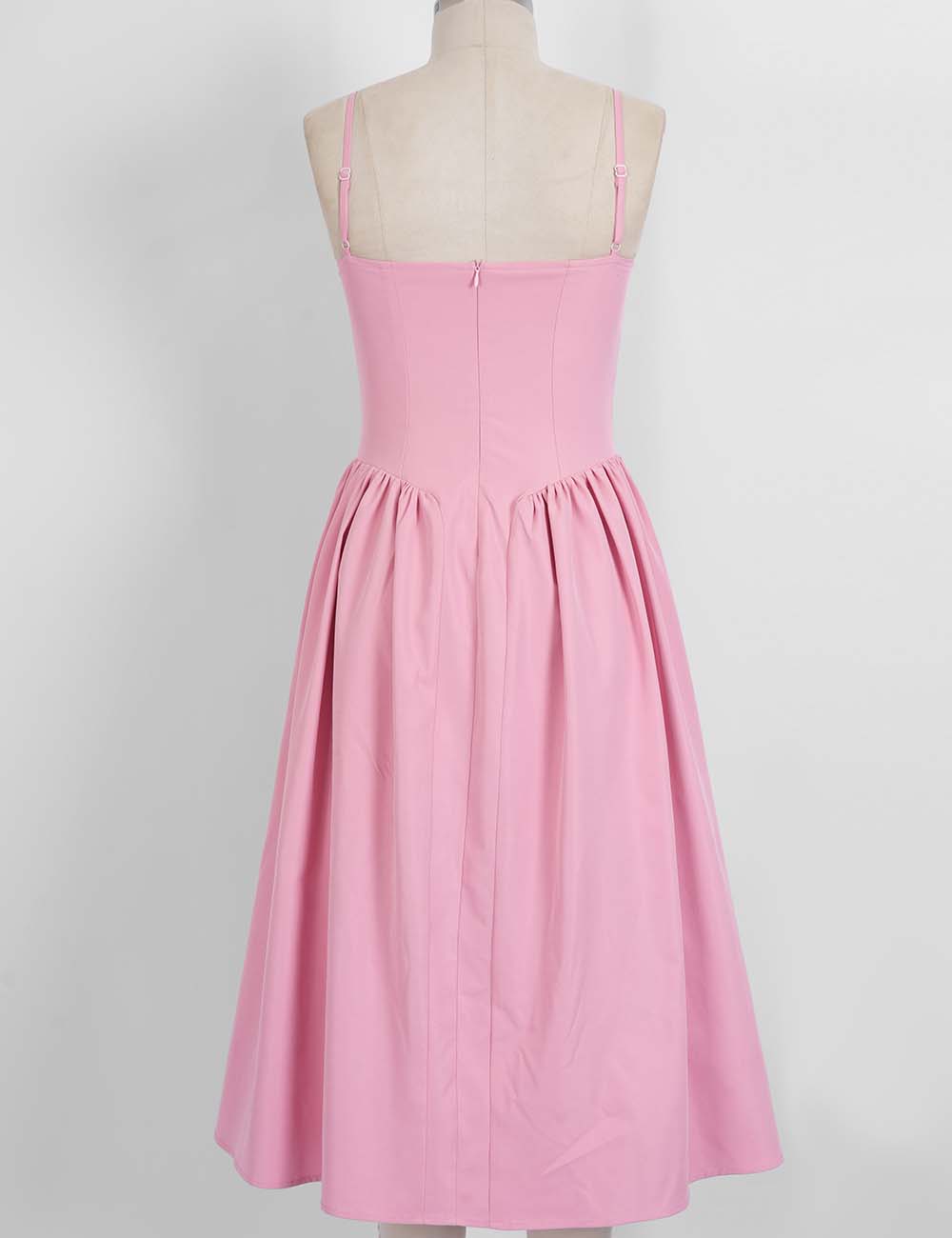 Ladies Chic Sweetheart Neck Corset Spaghetti Strap Midi Dress