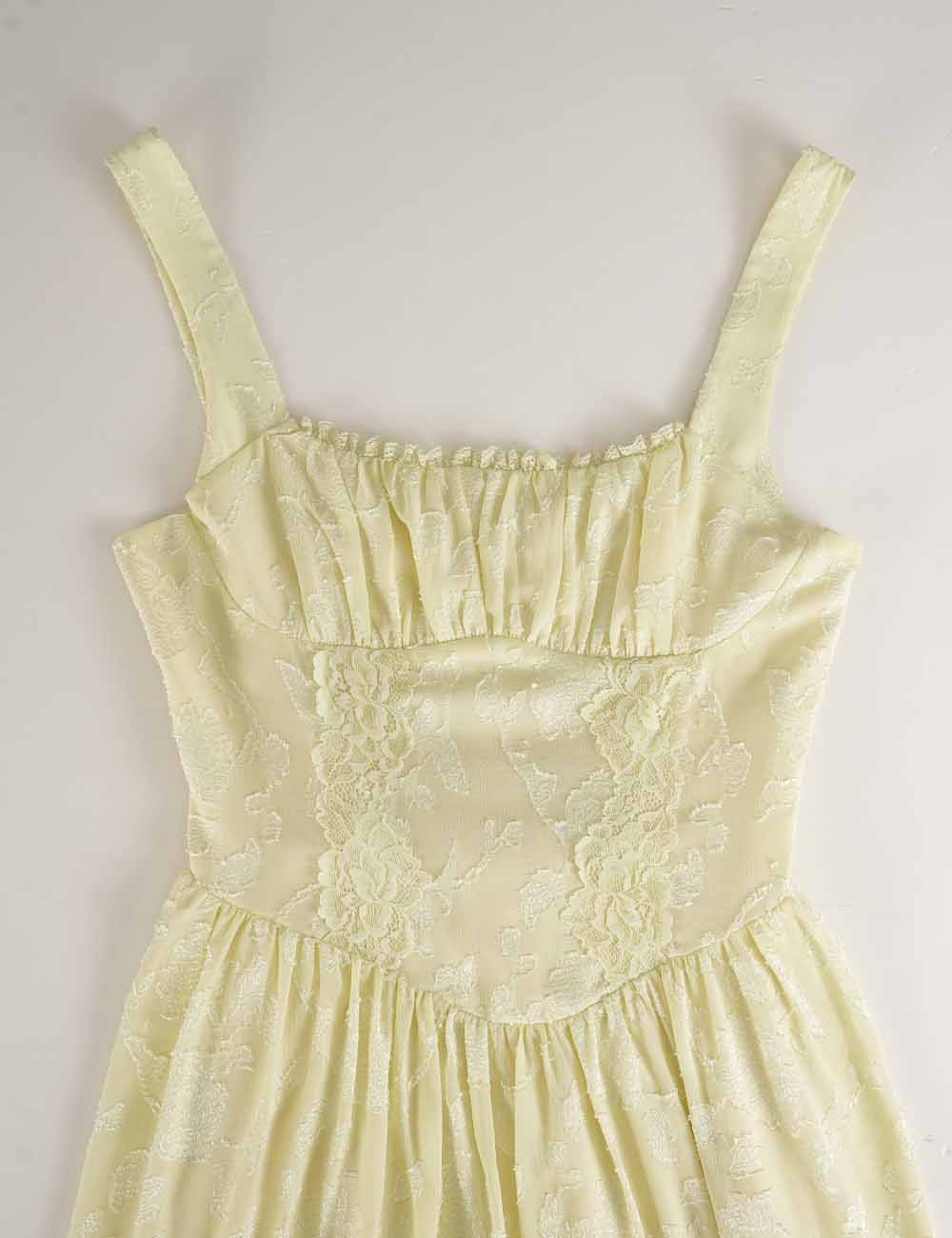 Ladies Floral Lace Square Neck Sleeveless Mini Dress