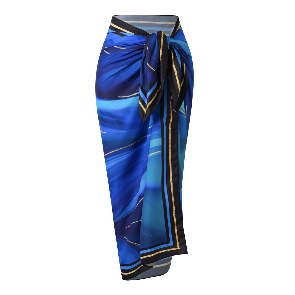 Ladies Abstract Print Beach Sarong Wrap Tie Swim Cover Up