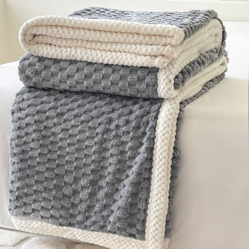 Home Decor Coral Fleece Soft Solid Color Blanket SKABL4250