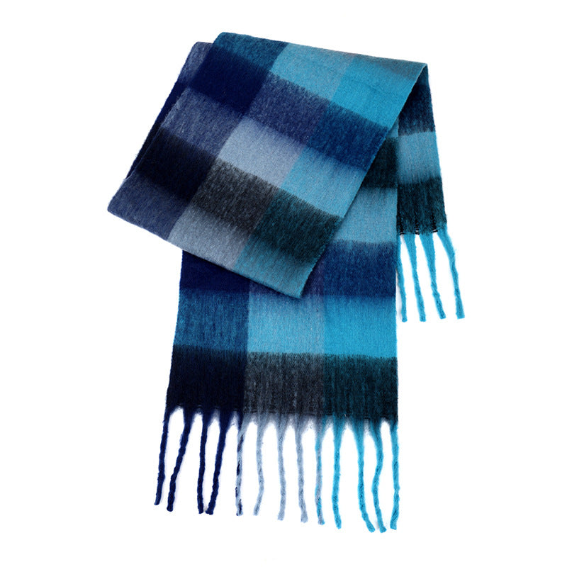 Ladies Color Block AC Plaid Daily Scarf SKAS4201