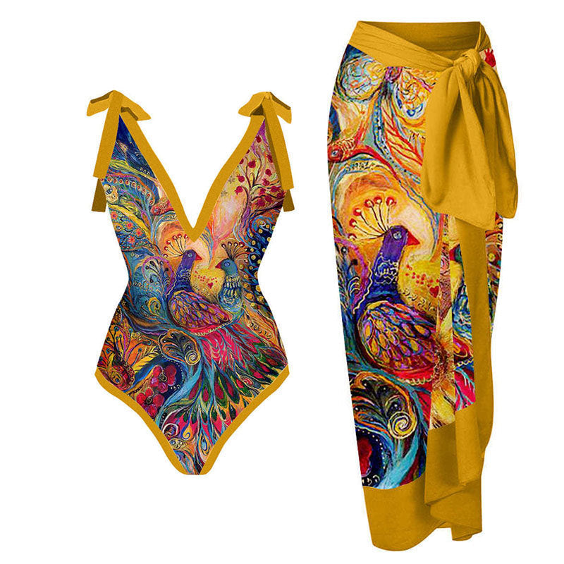Ladies Strap Shoulder One Piece Swimsuit SKSW40081ST