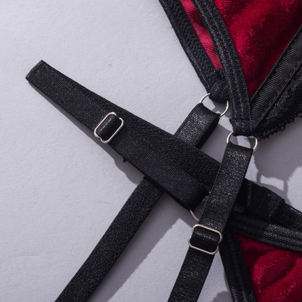 Ladies Floral Lace Velvert 3PCS Lingerie Set SKLG4088