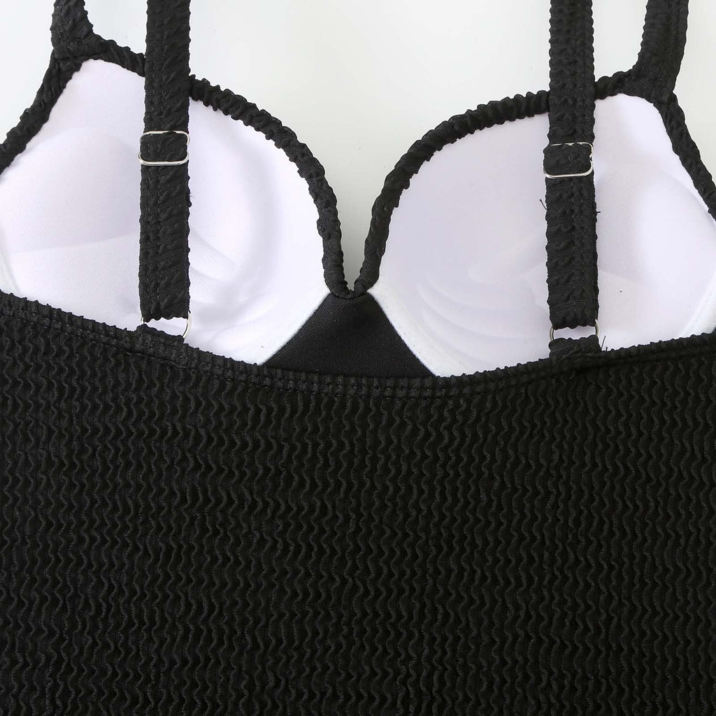 Ladies Wrinkle Basic One Piece Swimwear SKSW40156