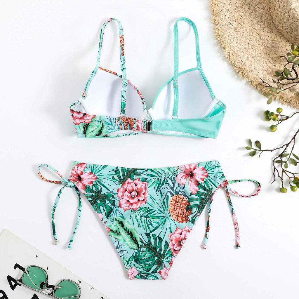 Ladies Floral Print 2PCS Biniki Set SKSW40102