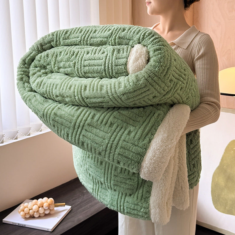Home Decor Coral Fleece Soft Solid Color Blanket SKABL4251