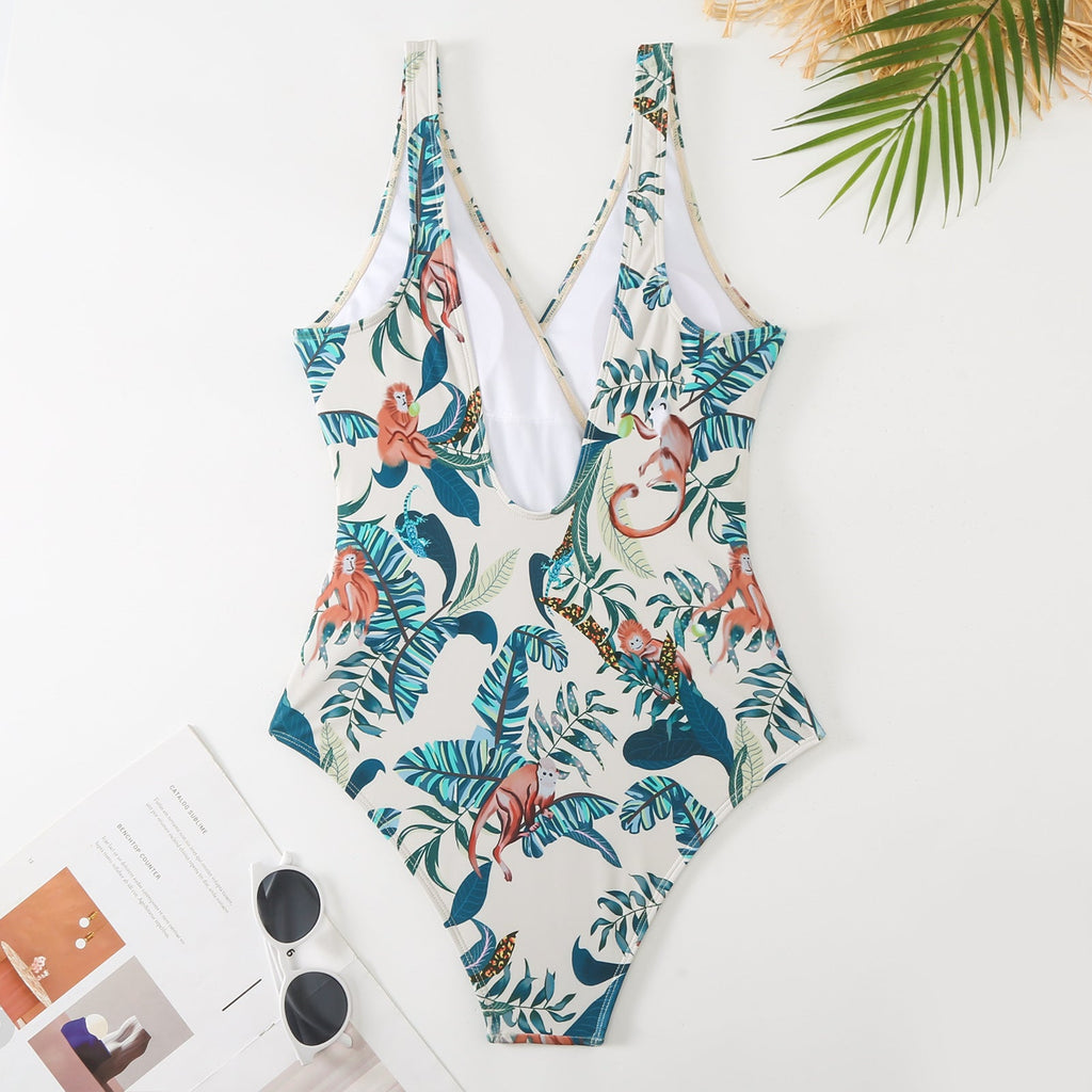 Ladies Print One Piece Swimwear with Cover SKSW40136