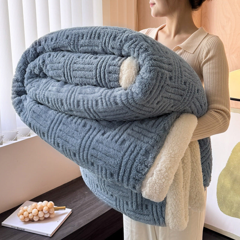Home Decor Coral Fleece Soft Solid Color Blanket SKABL4251