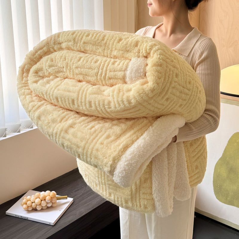 Home Decor Coral Fleece Soft Solid Color Blanket SKABL4251