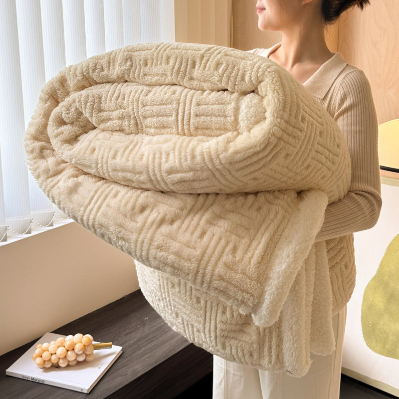 Home Decor Coral Fleece Soft Solid Color Blanket SKABL4251