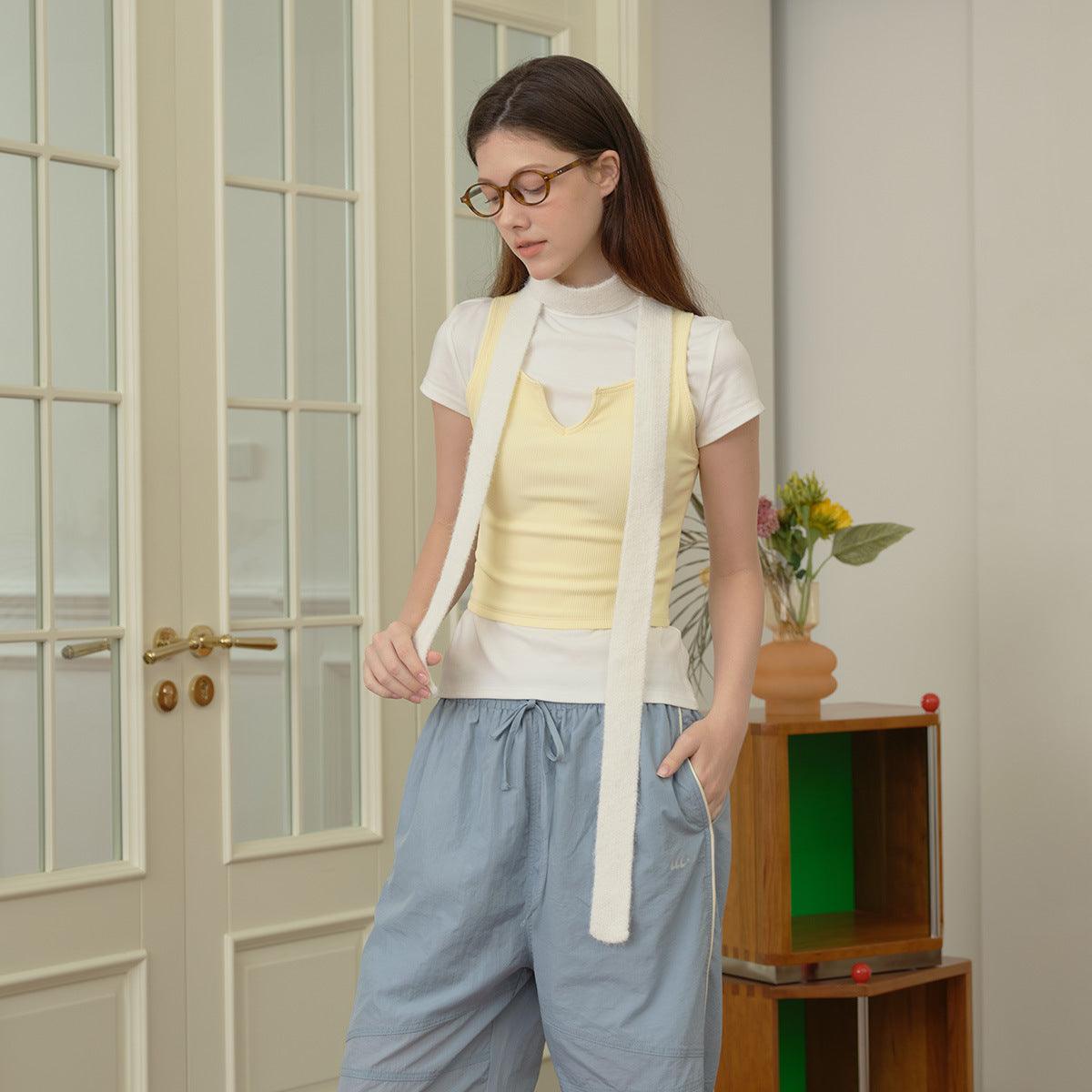 Ladies Solid Color Skinny Wool Scarves YW013