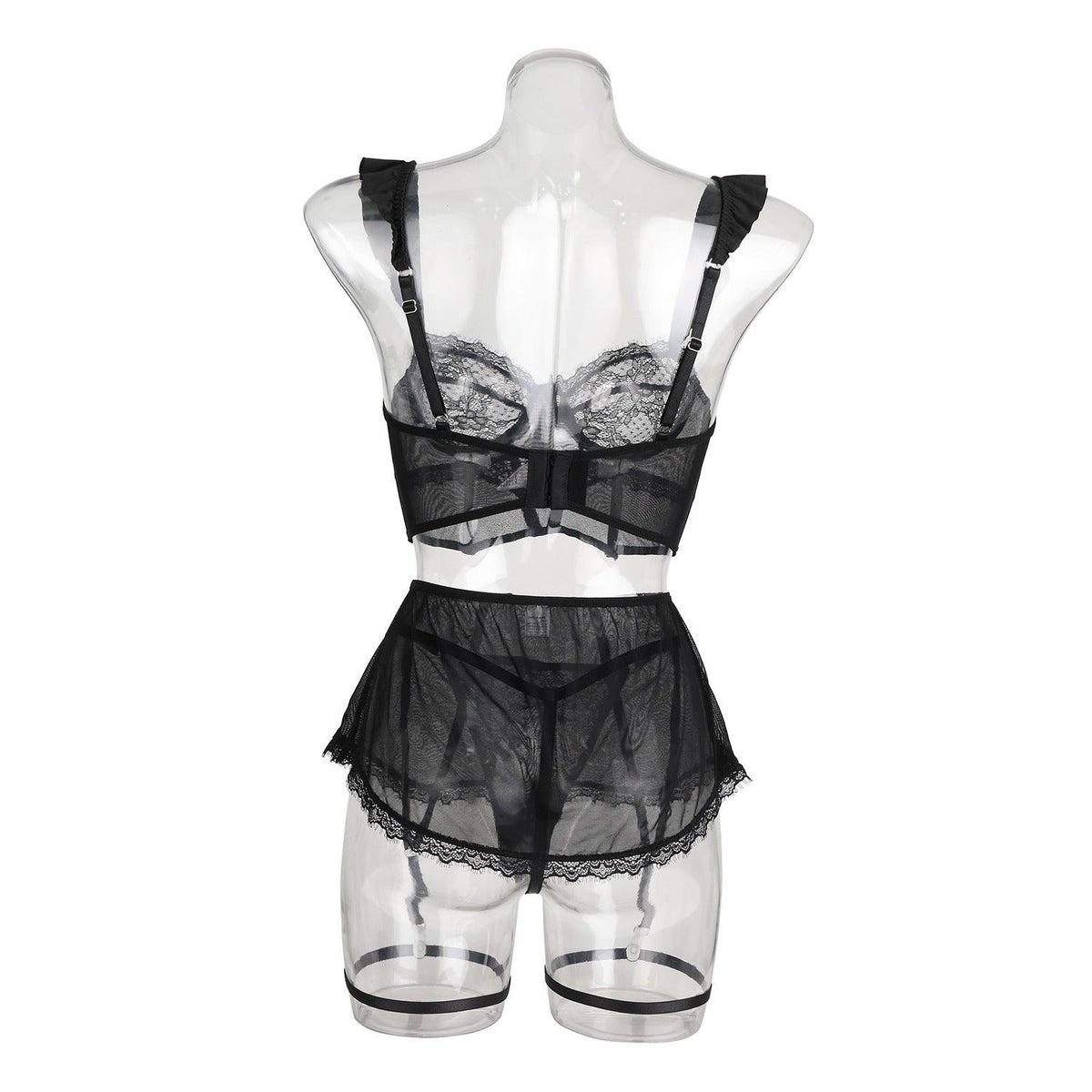 Ladies See Through Floral Lace 3PCS Lingerie Set SKLG4026