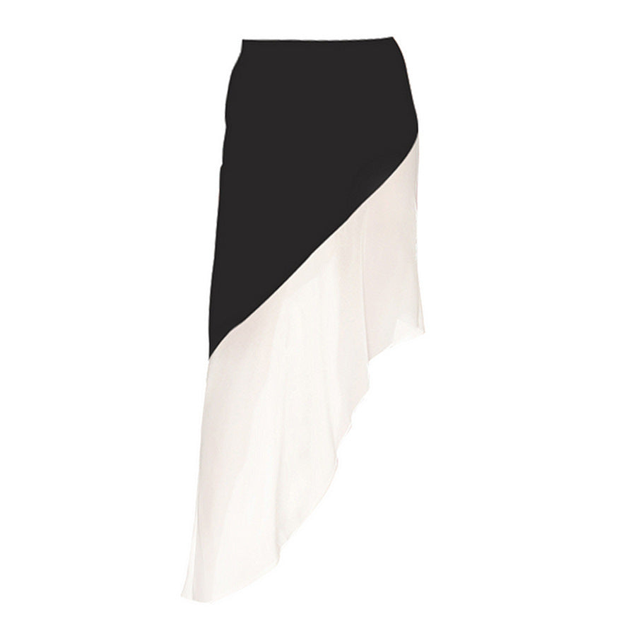 Ladies Color Block Swimwear with Skirt SKSW40162