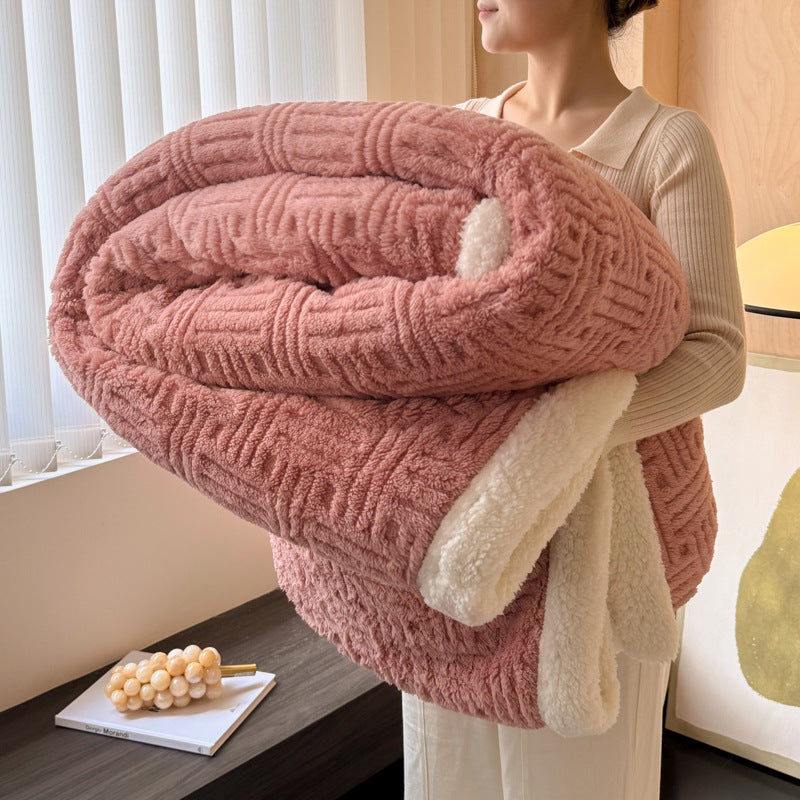 Home Decor Coral Fleece Soft Solid Color Blanket SKABL4251