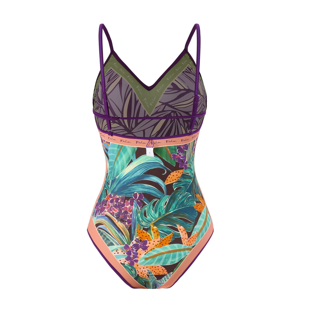 Floral AB Side Reversible One Piece Swimwear SKSW40089T
