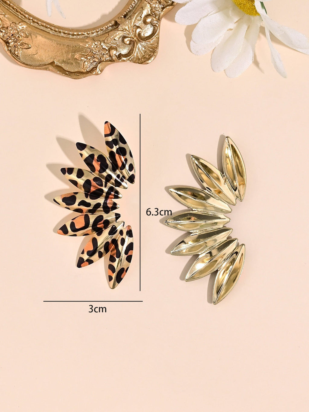 Ladies Leopard Water Dropped Pandent Earrings SKAJ4225