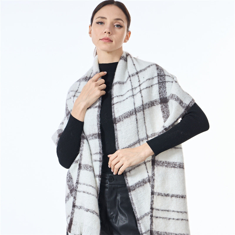 Unisex Color Block Plaid Everyday Scarf SKAS4200