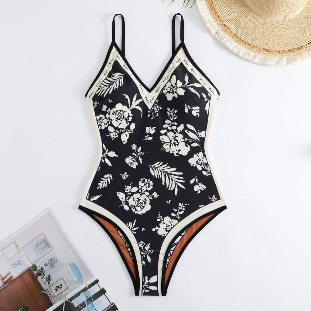 Floral AB Side Reversible One Piece Swimwear SKSW40089T