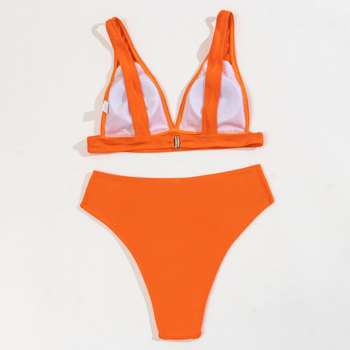 Ladies Triangle V-Neck 2PCS Bikini Set Swimsuit 8BK3WST316
