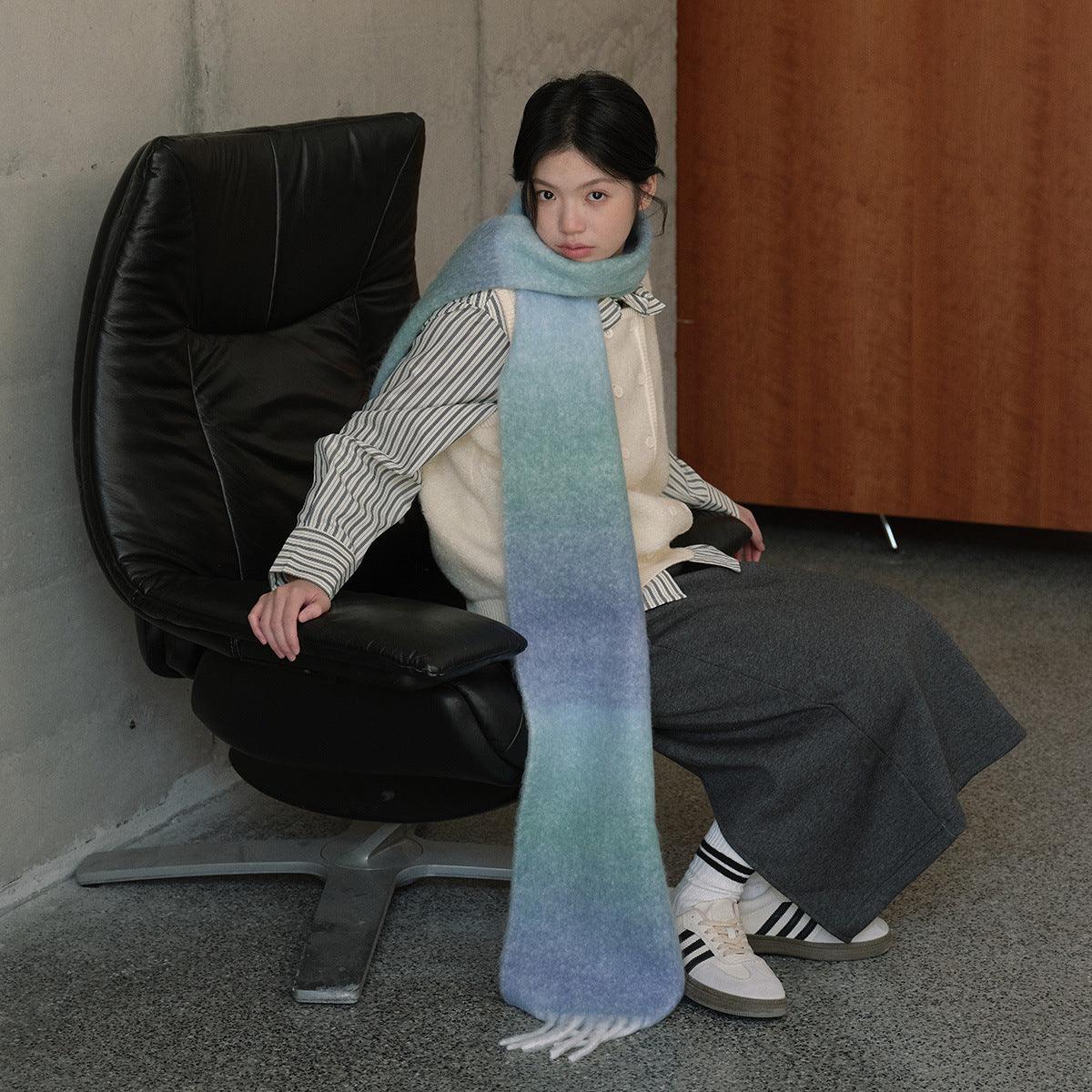 Ladies Gradient Color Simple Scarf YN037
