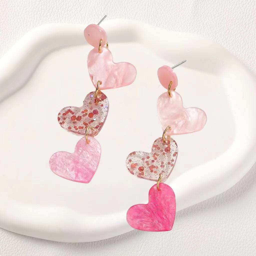 Ladies Valentine Heart Pandent Earrings SKAJ4220