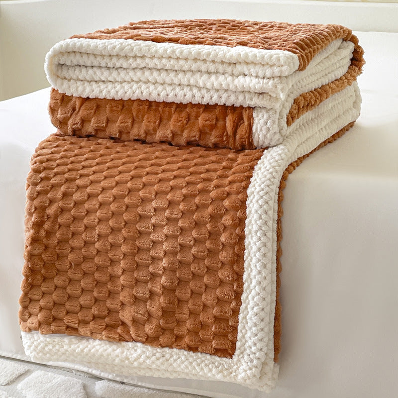 Home Decor Coral Fleece Soft Solid Color Blanket SKABL4250