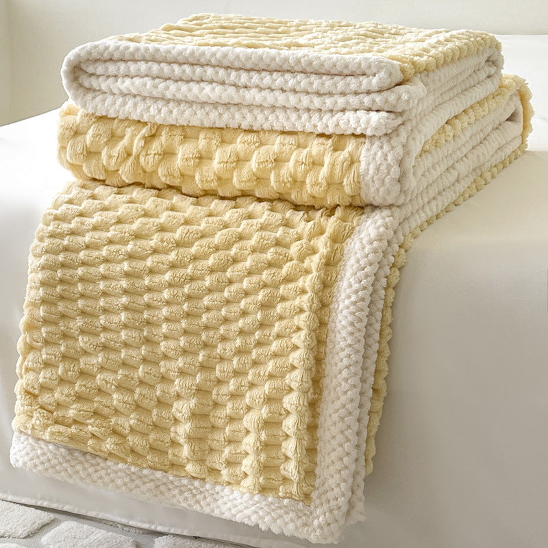 Home Decor Coral Fleece Soft Solid Color Blanket SKABL4250