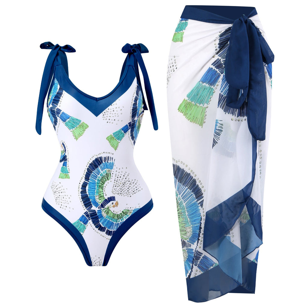 Ladies Strap Shoulder One Piece Swimsuit SKSW40081ST