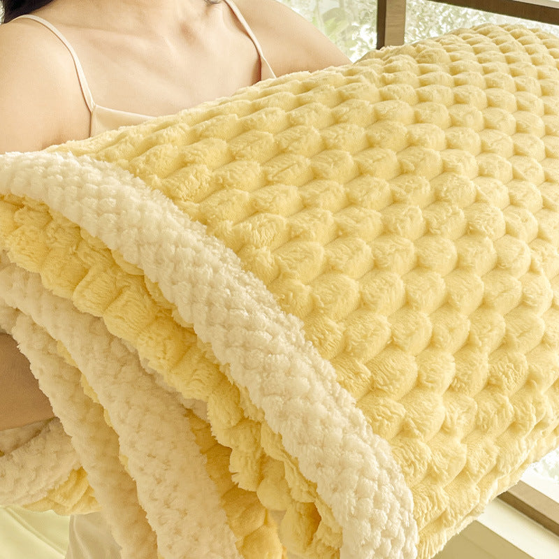 Home Decor Coral Fleece Soft Solid Color Blanket SKABL4250