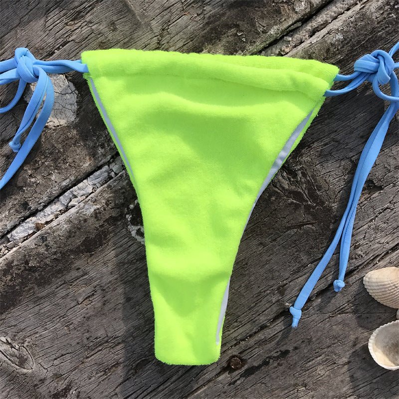 Triangle Color Block 2PCS Bikini Set SKSW40094