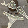 Ladies Pineapple Embroidery 2PCS Lingerie Set SKLG4077