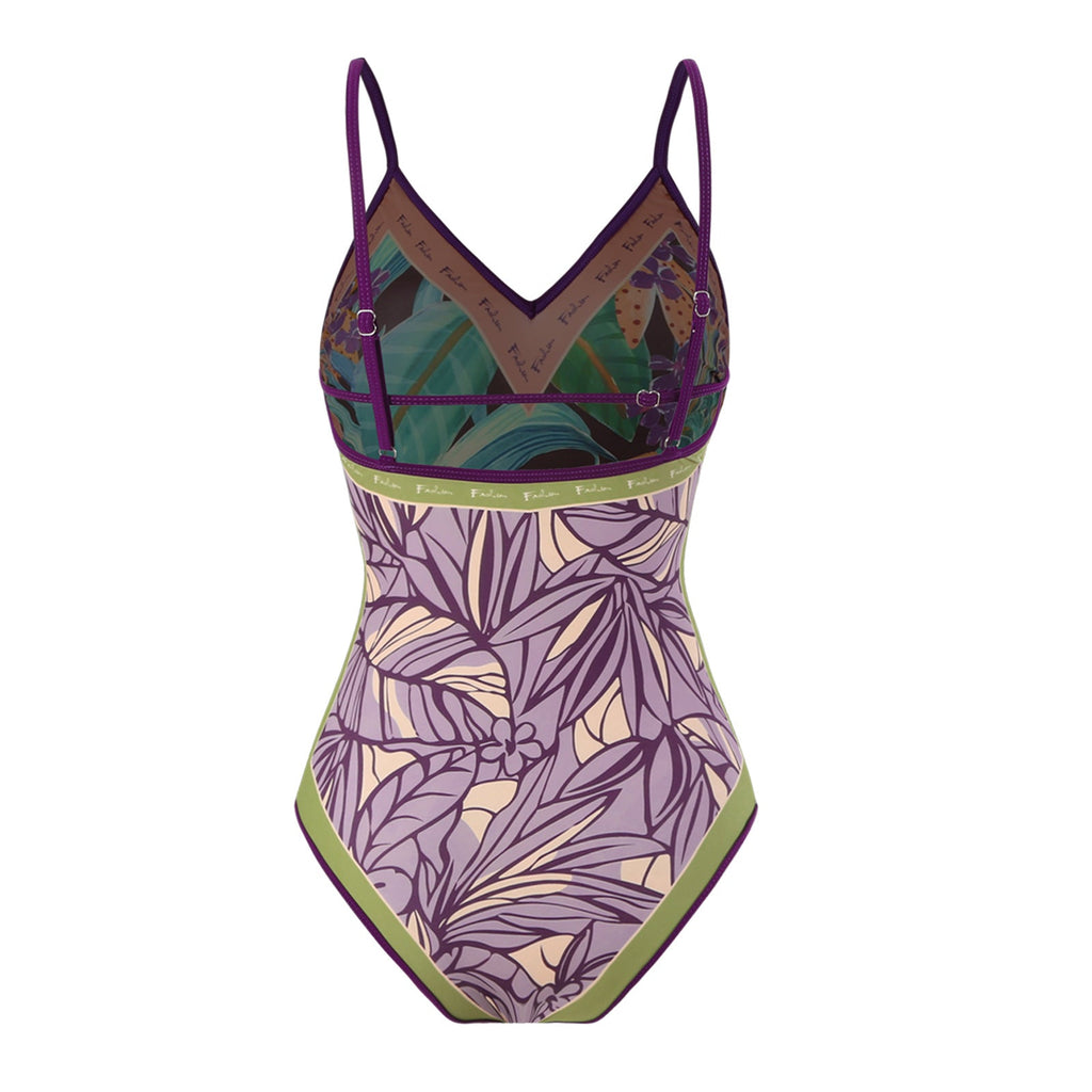 Floral AB Side Reversible One Piece Swimwear SKSW40089T