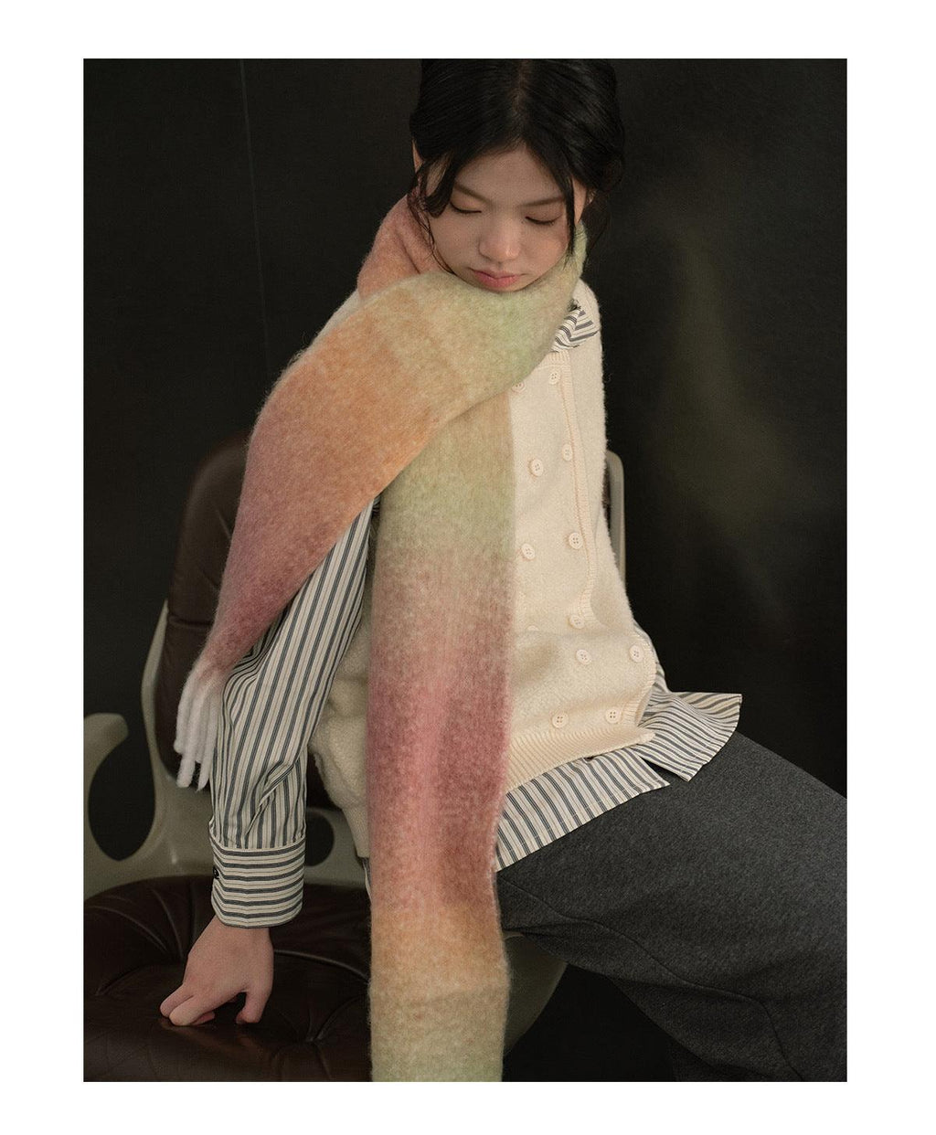 Ladies Gradient Color Simple Scarf YN037