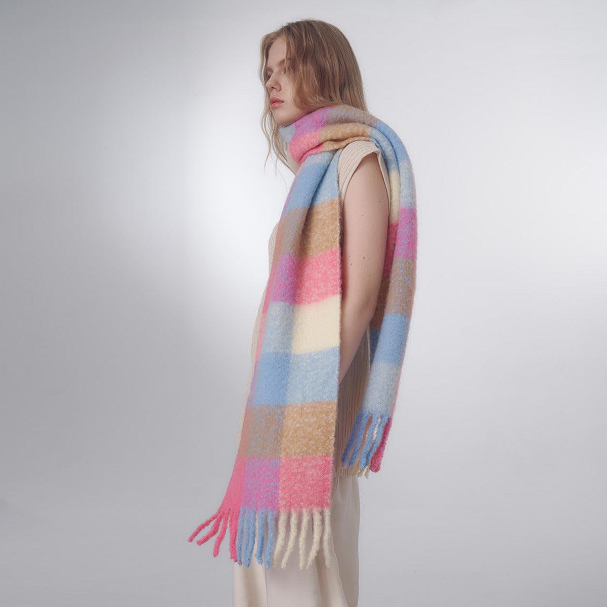 Ladies Color Blocks Simple Scarf YN004