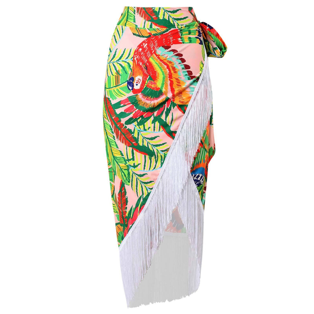Ladies Print Tassels One Shulder Bikini Set SKSW40118