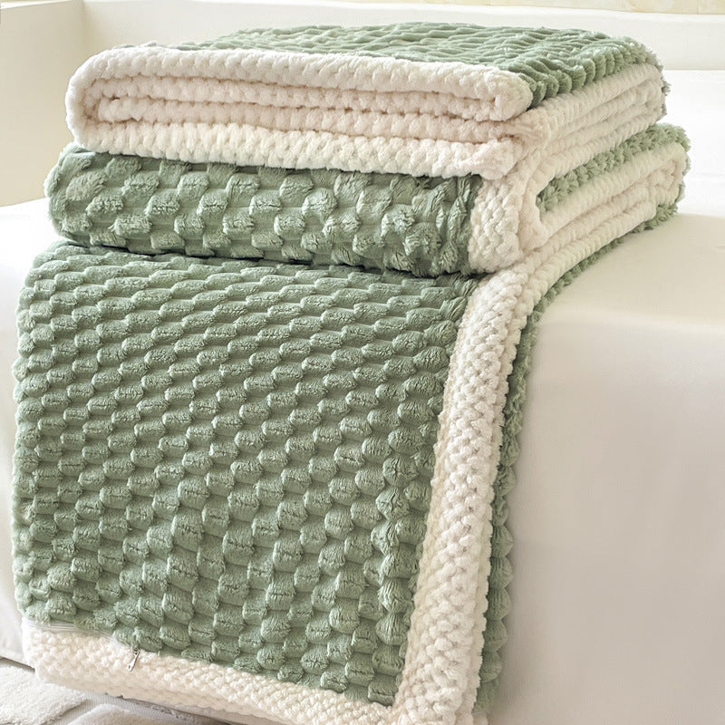 Home Decor Coral Fleece Soft Solid Color Blanket SKABL4250
